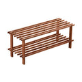 Orsina Arla 2-Tier Shoe Rack – Dark Cedar Wood Entryway Organiser
