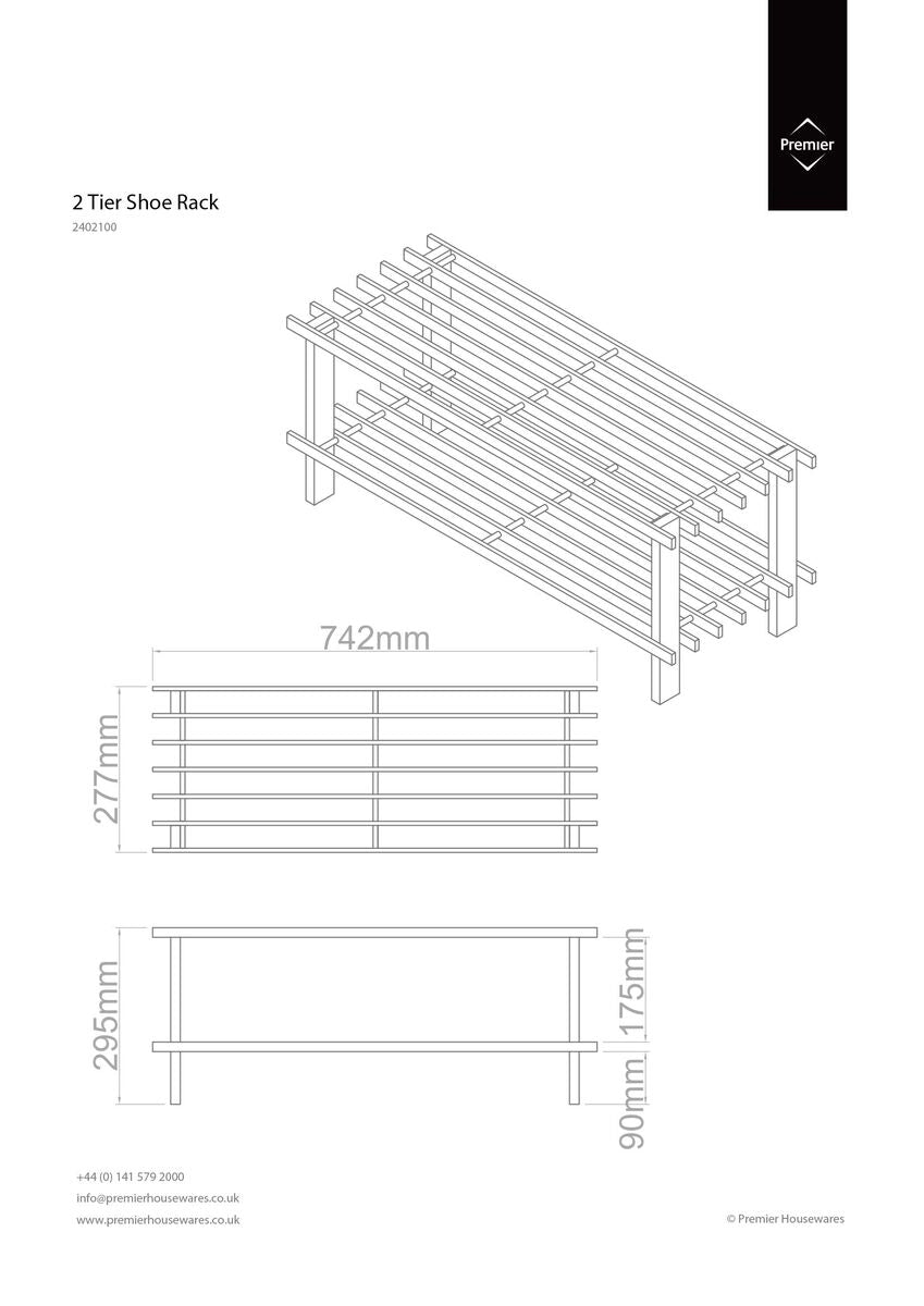 Orsina Arla 2-Tier Shoe Rack – Dark Cedar Wood Entryway Organiser