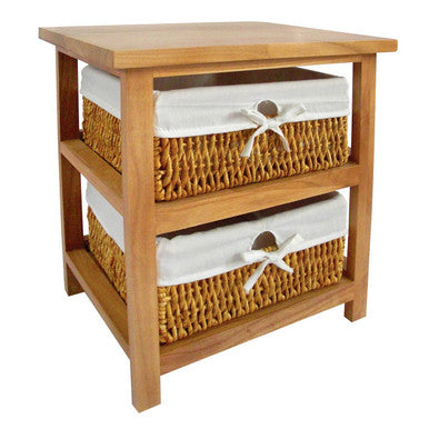 Orsina Honey 2 Maize Baskets Storage Unit – Woven Compact Organiser