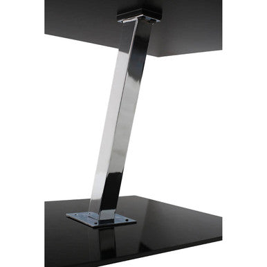 Orsina Modern End Table | Black Tempered Glass & Chrome Frame