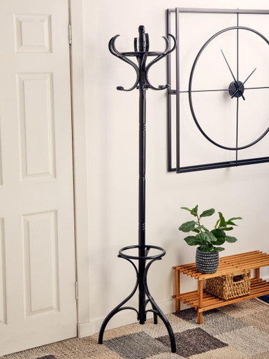 Orsina Kennedy Black Floor Standing Coat Stand – Modern Hallway Storage