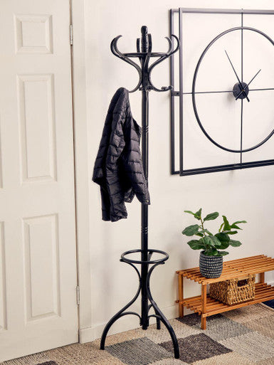 Orsina Kennedy Black Floor Standing Coat Stand – Modern Hallway Storage