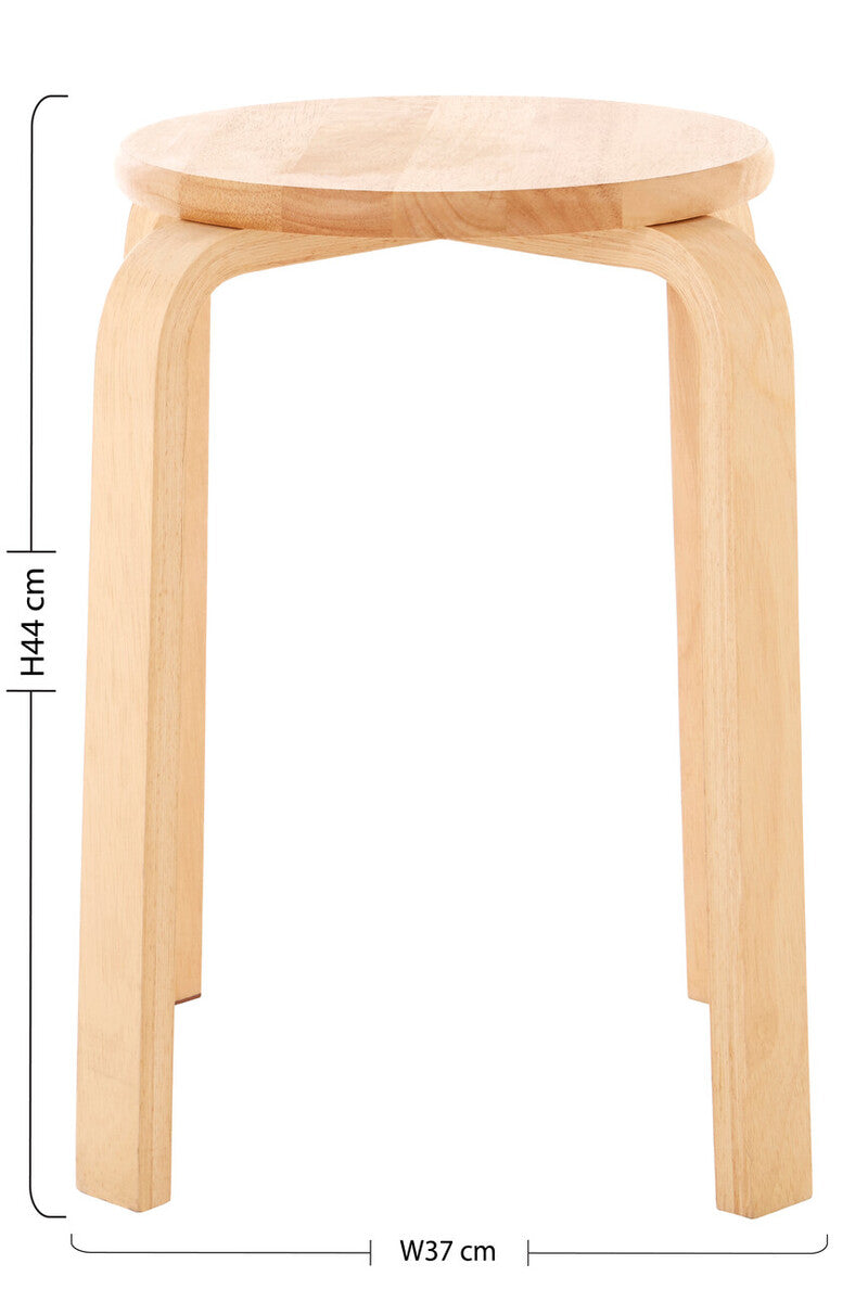 Orsina Heva Stackable Round Stool – Modern Hevea Wood Seating