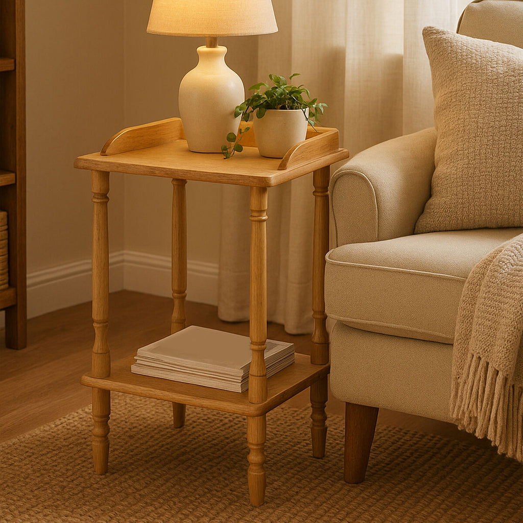 Orsina Heva Tropical Side Table – Durable Hevea Wood Accent Table