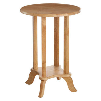Orsina Heva Round Side Table – Tropical Hevea Wood Accent Furniture