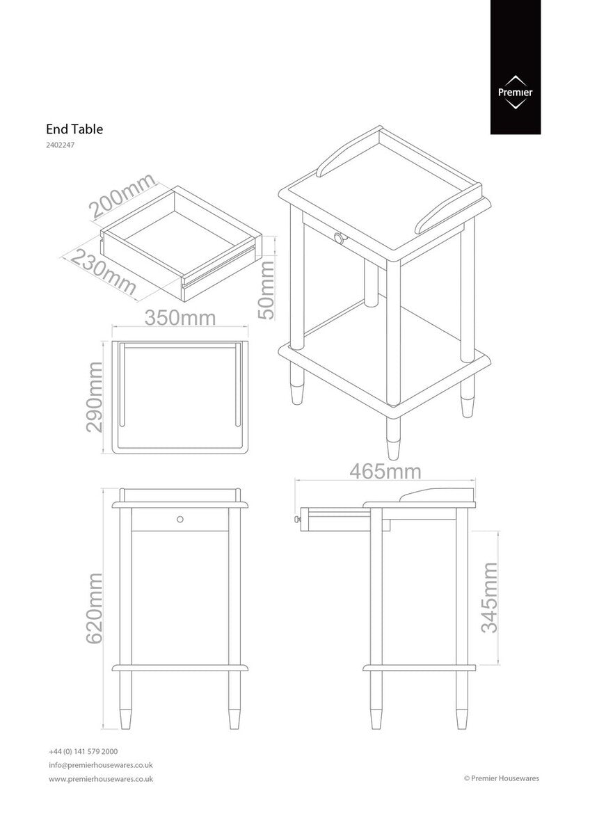 Orsina Heva Rectangular Side Table – Tropical Hevea Wood Accent