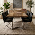 Orsina Diamante Black Faux Leather Dining Chair | Stainless Steel Legs