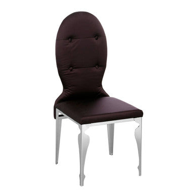 Orsina Silk Purple Dining Chair with Stainless Steel Legs | Modern Seating