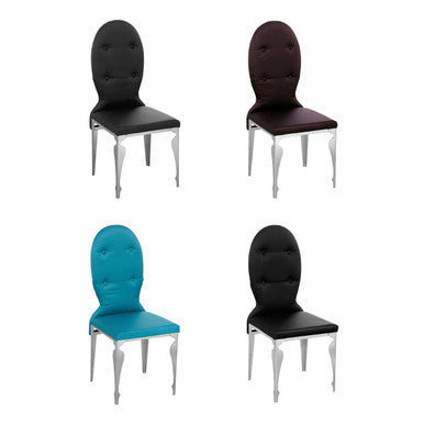 Orsina Silk Purple Dining Chair with Stainless Steel Legs | Modern Seating