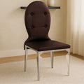 Orsina Silk Purple Dining Chair with Stainless Steel Legs | Modern Seating