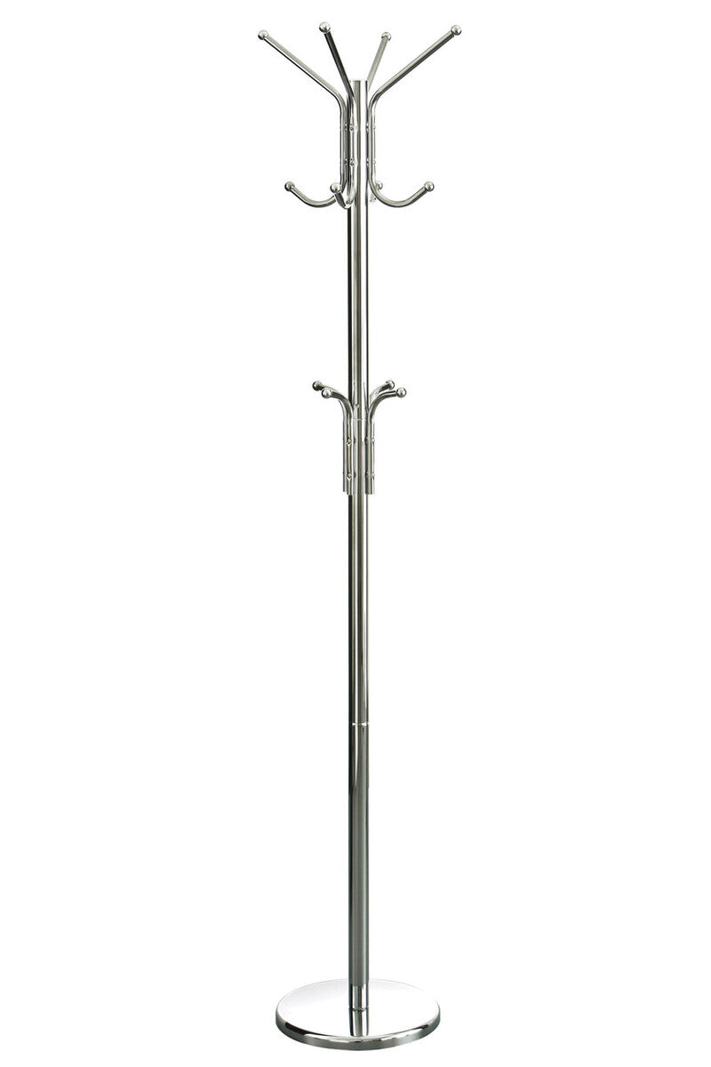 Orsina Drew Chrome Floor Standing Coat Stand | Modern Hallway Organiser