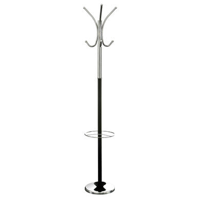 Orsina Drew Floor Standing Coat Stand – Modern Black and Chrome Rack