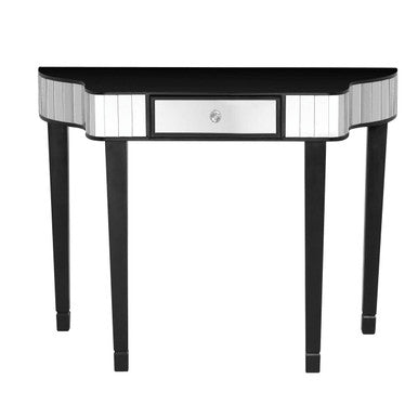 Orsina Clavier Black and Mirrored Console Table – Modern Hallway Table