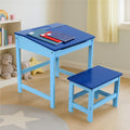 Orsina Jordan Children's Blue Desk and Stool Set – Lift Top Storage
