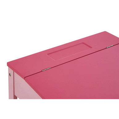 Orsina Jordan Children's Pink Desk and Stool Set with Lift-Top Storage