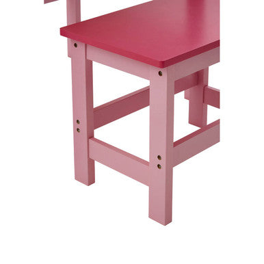 Orsina Jordan Children's Pink Desk and Stool Set with Lift-Top Storage