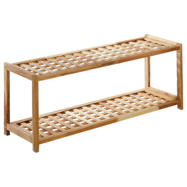 Orsina Arla 2-Tier Walnut Wood Shoe Rack – Modern Entryway Storage