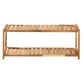 Orsina Arla 2-Tier Walnut Wood Shoe Rack – Modern Entryway Storage