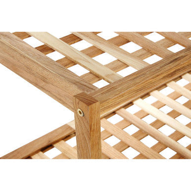 Orsina Arla 2-Tier Walnut Wood Shoe Rack – Modern Entryway Storage