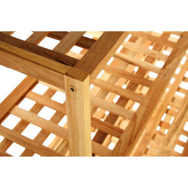 Orsina Arla 4-Tier Walnut Wood Shoe Rack – Grid Design Entryway Storage