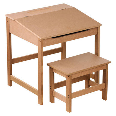 Orsina Jordan Kids Wooden Desk and Stool Set – Natural Montessori