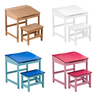 Orsina Jordan Kids Wooden Desk and Stool Set – Natural Montessori