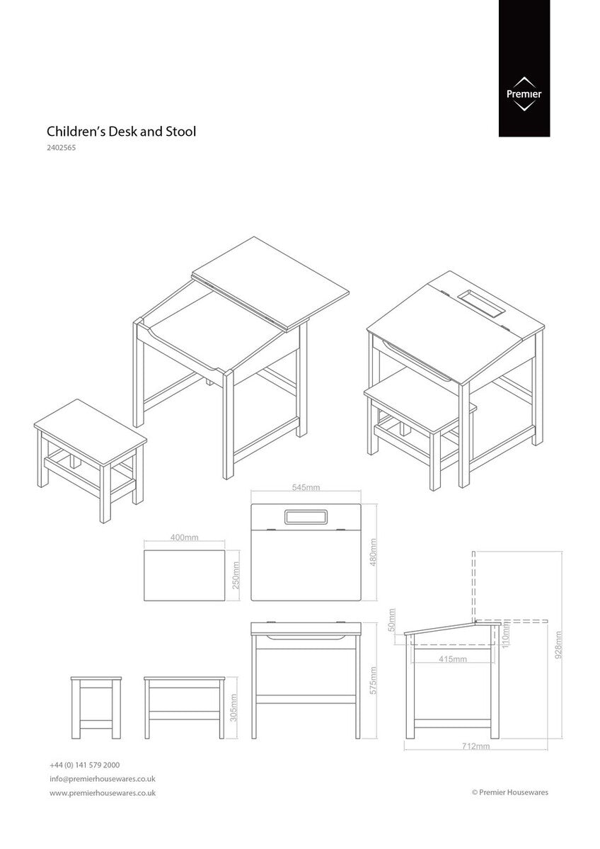 Orsina Jordan Kids Wooden Desk and Stool Set – Natural Montessori
