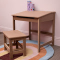 Orsina Jordan Kids Wooden Desk and Stool Set – Natural Montessori