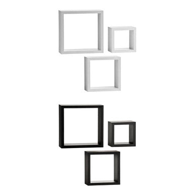 Orsina Kayli Black Wall Cubes – Set of 3 Floating Display Shelves