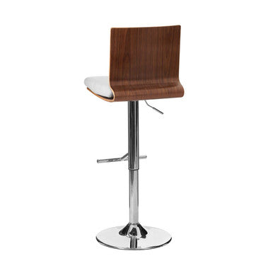 Orsina Giles Walnut and White Bar Chair with Square Back - Modern