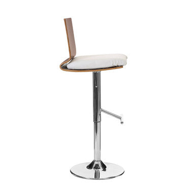 Orsina Giles Walnut and White Bar Chair with Square Back - Modern