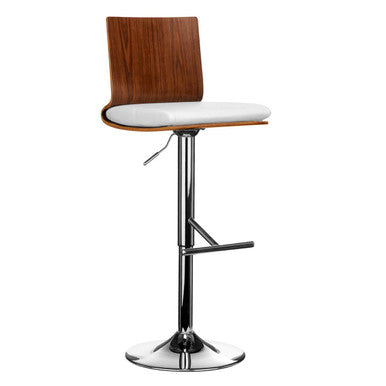 Orsina Giles Walnut and White Bar Chair with Square Back - Modern