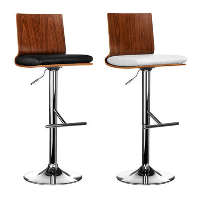 Orsina Giles Walnut and White Bar Chair with Square Back - Modern