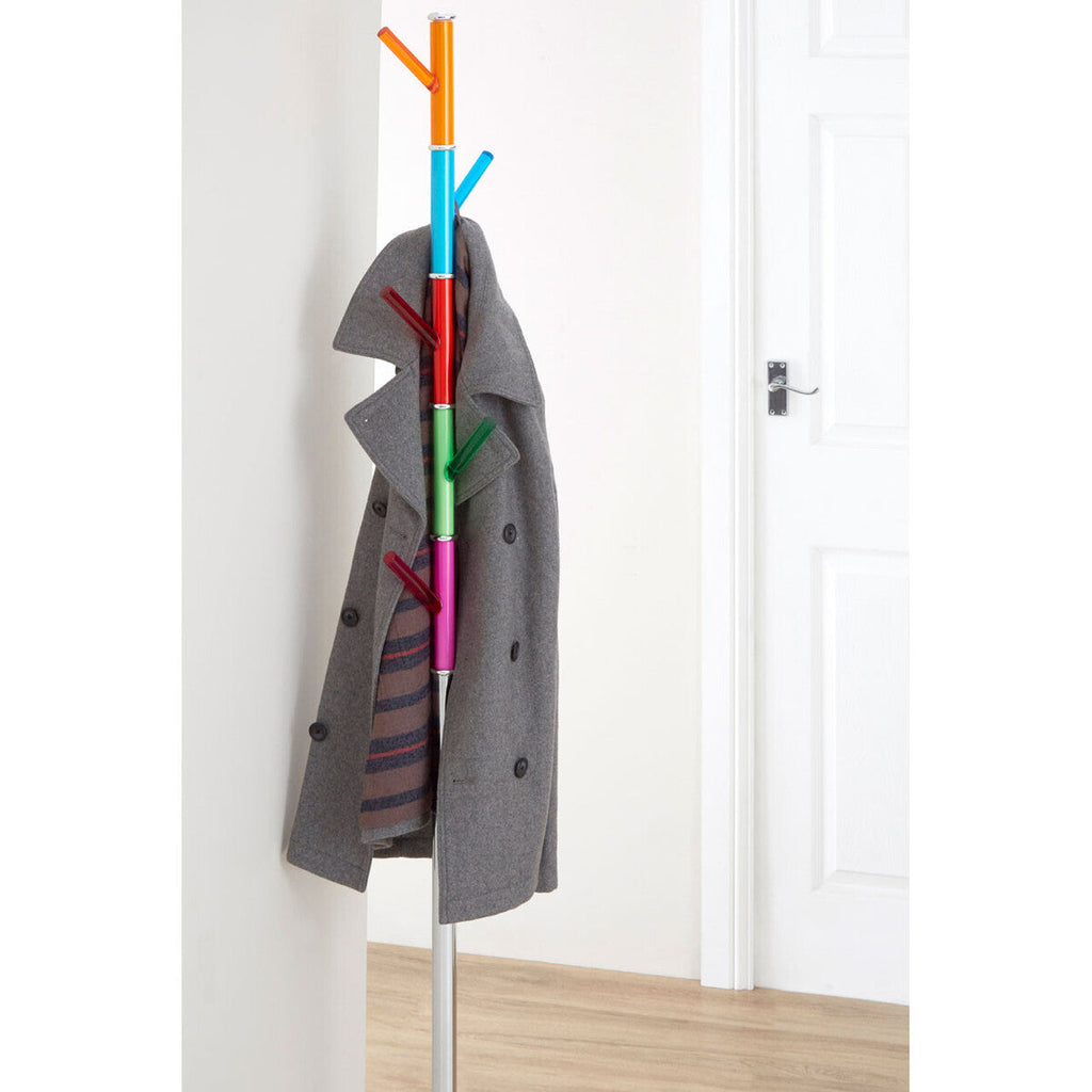 Orsina Joan Multicoloured Acrylic Pegs Coat Stand | Modern Hallway Rack