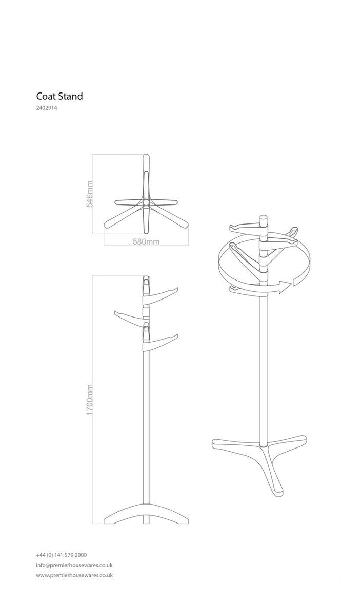 Orsina Bian White Steel ABS Coat Stand – Modern Freestanding Hallway Rack