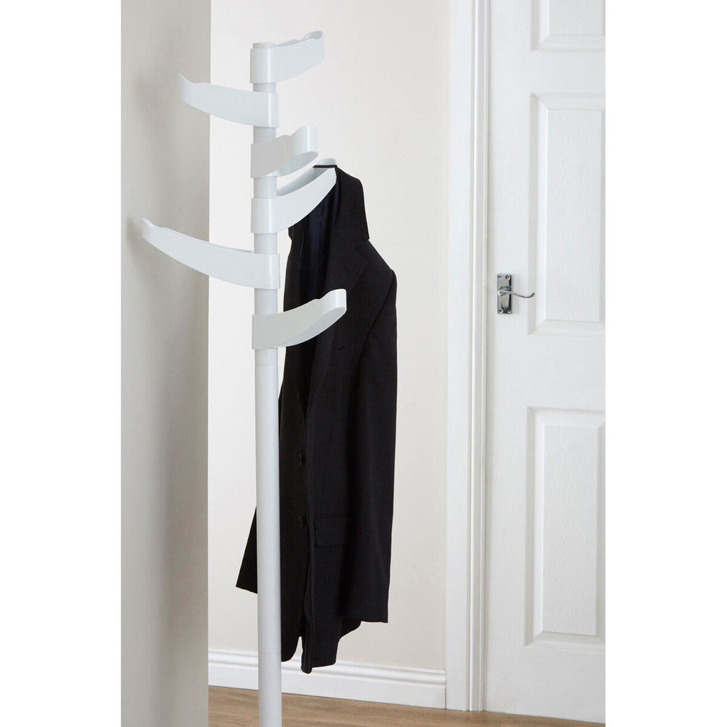 Orsina Bian White Steel ABS Coat Stand – Modern Freestanding Hallway Rack