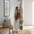 Orsina Bian White Steel ABS Coat Stand – Modern Freestanding Hallway Rack
