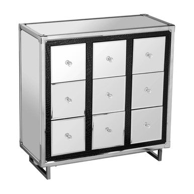 Orsina Carla 9 Drawer Crocodile Leather Effect Cabinet – Faux Leather