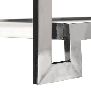 Orsina Carla Mirrored Coffee Table – Black Crocodile Leather Effect
