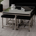 Orsina Carla 5-Piece Crocodile Leather Effect Coffee Table and Stool Set