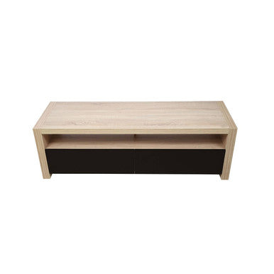 Orsina Loki Coffee Table – Solid Wood with 2 Black Gloss Drawers