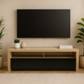 Orsina Loki Coffee Table – Solid Wood with 2 Black Gloss Drawers
