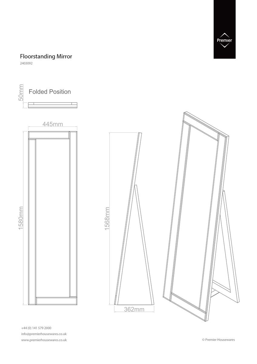 Orsina Milania Bevelled Floor Mirror – Full Length Modern Bedroom Mirror