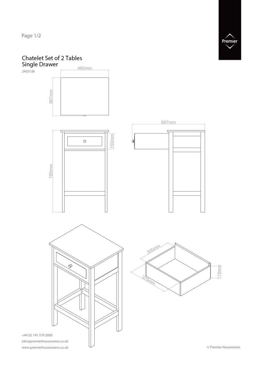 Orsina Chatelet Duck Egg Blue Nesting Side Tables – Set of 2