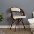 Orsina Parker White Leather Effect Dining Chair with Curved Back