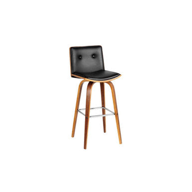 Orsina Parker Black Leather Effect Bar Chair | Modern Kitchen Stool