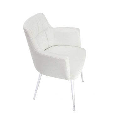 Orsina Merrik White Leather Effect Dining Chair – Modern Kitchen Seating