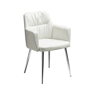 Orsina Merrik White Leather Effect Dining Chair – Modern Kitchen Seating
