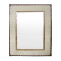 Orsina Linella Natural Linen and Cotton Fabric Frame Mirror – 60cm