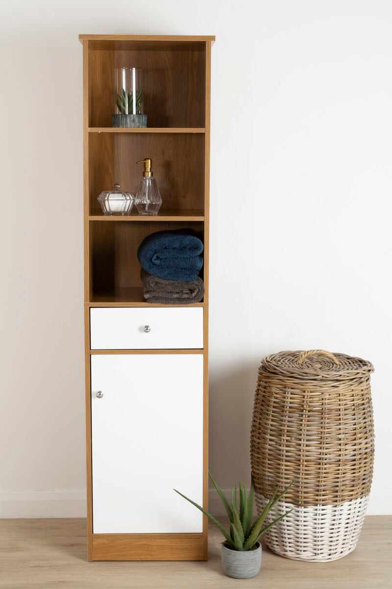 Orsina Vida Oak Effect Floor Standing Cabinet | Slim Bathroom Storage
